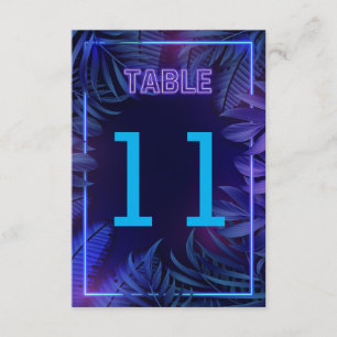 Spaßige Neon-Glow-Party-Download-Tabellennummer Einladung