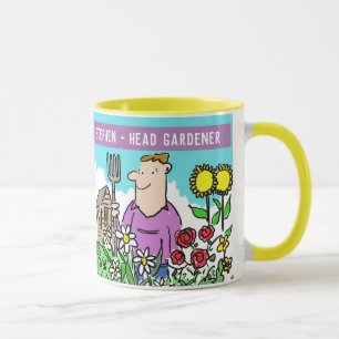 Spaßige Obergärtner-Tasse. Fügen Sie Ihre Namenswa Tasse