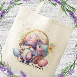 Spaßige Ostereier-Suche-Gnome Glitter Tragetasche
