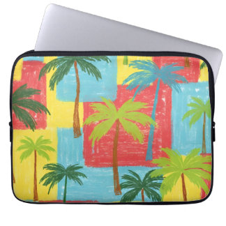 Spaßige Palmen – Sommer-Crayon-Stil-Muster Laptopschutzhülle