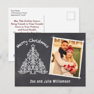 Spaßige personalisierte Tafel-Weihnachtsfoto Postkarte