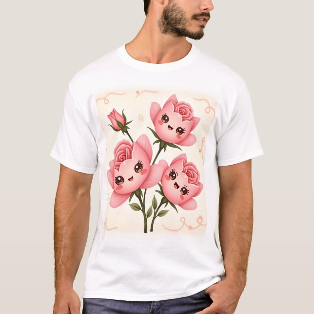 Spaßige Rosenfreunde T-Shirt (Vorderseite)