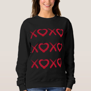 Spaßige rote abgenutzte XOXO Liebesküsse Sweatshirt