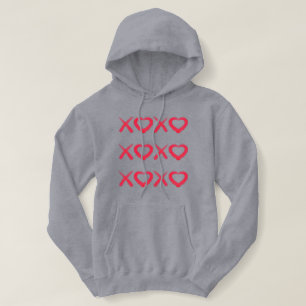 Spaßige rote abgenutzte XOXO Liebesküssen Hoodie