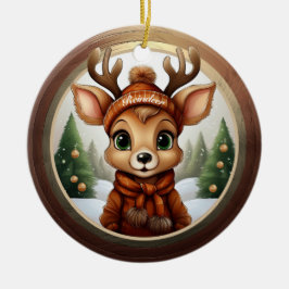 Spaßige skurrile Winter-Wildlife-Weihnachtsdekorat Keramik Ornament