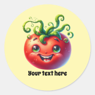 Spaßige Tomatenverkäufer anpassbar Runder Aufkleber