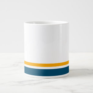 Spaßige Türkis Orange Rennstreifen Weiße Hintergru Jumbo-Tasse