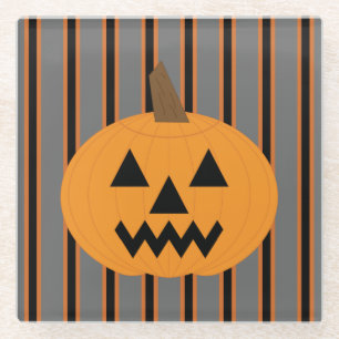 Spaßige und elegante Halloween-Kürbisse Glasuntersetzer