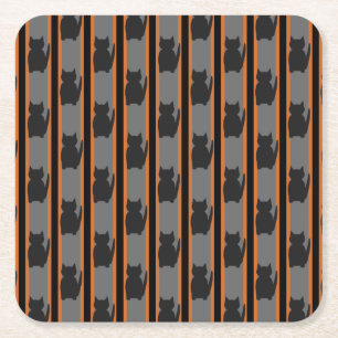 Spaßige und elegante Halloween-Schwarze-Silhouette Rechteckiger Pappuntersetzer