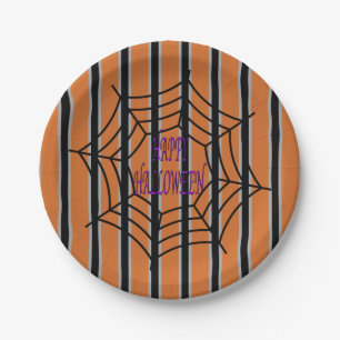 Spaßige und elegante Halloween-Spinnennetze Pappteller
