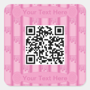Spaßige und Fancy-Musiknoten-QR-Code Quadratischer Aufkleber