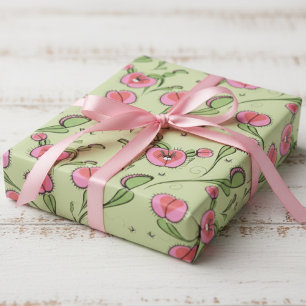 Spaßige Venusfliegenfallen-Pflanzen Botanisch Geschenkpapier