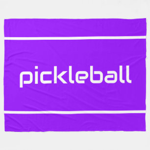 Spaßige weiße PICKLEBALL-Textstreifen auf strahlen Fleecedecke