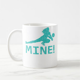 Spaßiger bedrängter Mine Volleyballspieler Kaffeetasse