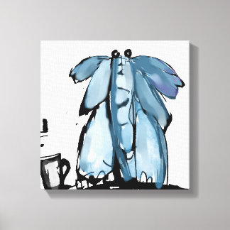 Spaßiger blauer Elefant Leinwanddruck
