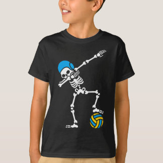 Spaßiger Dab dabbing Skelett Wasserball Halloween T-Shirt
