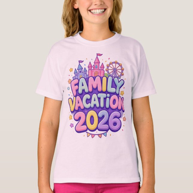 Spaßiger Familientrip T-Shirt (Vorderseite)