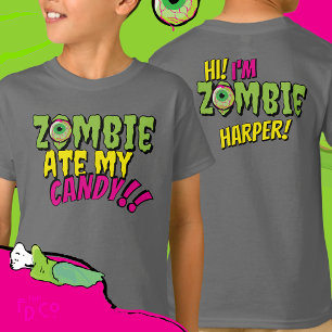 Spaßiger Halloween-Spruch "Zombie hat meine Süßigk T-Shirt