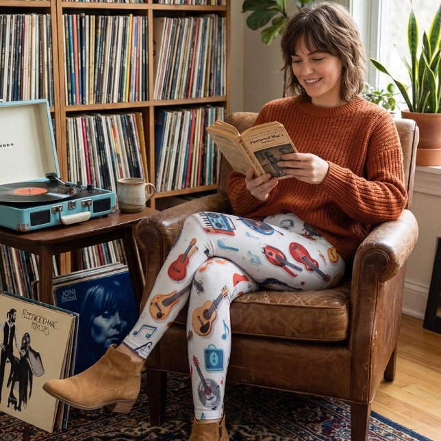 Spaßiger Musikliebhaber - Bunte Musikinstrumente Leggings (Von Creator hochgeladen)