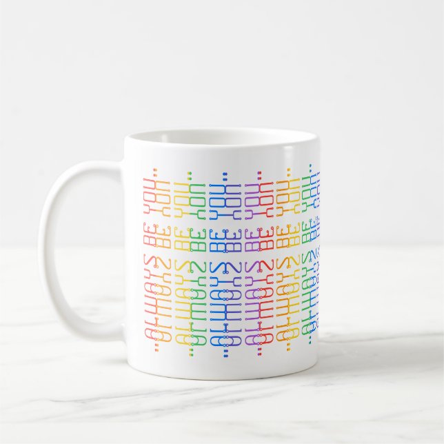 Spaßiger Regenbogen Editierbar Immer Sei Du Verste Kaffeetasse (Links)