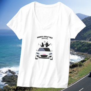 Spaßiger Schwarz-Weiß-T-Shirt für Mädels-Ausflug T-Shirt