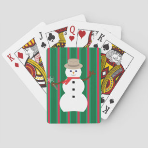 Spaßiger und ausgefallener Weihnachts-Schneemann-D Spielkarten