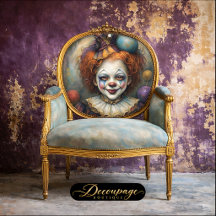 Spaßiges Clown-Mädchen Decoupage