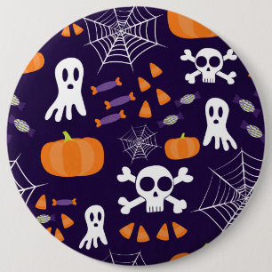 Spaßiges Halloween-Muster Button