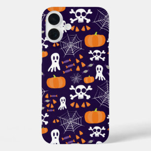 Spaßiges Halloween-Muster iPhone 16 Plus Hülle