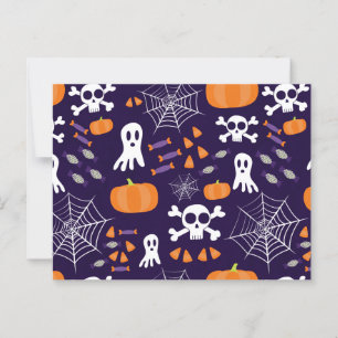 Spaßiges Halloween-Muster Postkarte