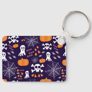 Spaßiges Halloween-Muster Schlüsselanhänger