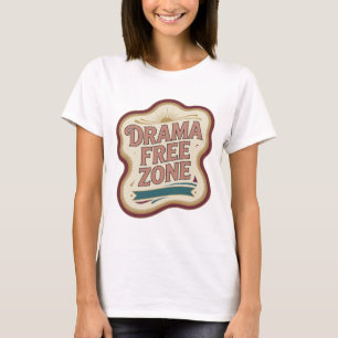 Spaßiges Pinkes DRAMA FREIE ZONE Benutzerdefiniert T-Shirt