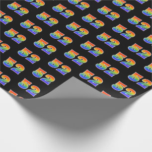 Spaßiges Regenbogen-Spektrum-Muster "52" Ereignis- Geschenkpapier