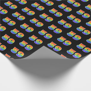 Spaßiges Regenbogenspektrum-Muster "59" Ereignis-N Geschenkpapier