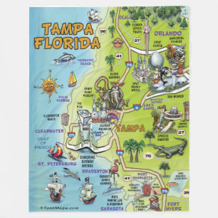 Spaßkarte Tampa Florida Fleecedecke