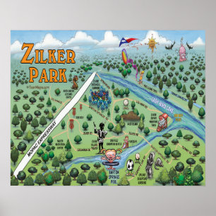 Spaßkarte Zilker Park Poster