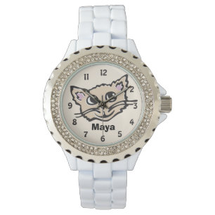 Spaßkatzen-Kätzchengrafische Namensarmbanduhr Armbanduhr