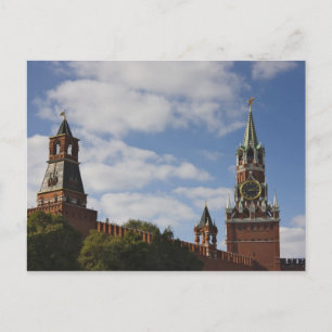 Spasskaya Tower in Red Square, Moscow, Russia Postkarte