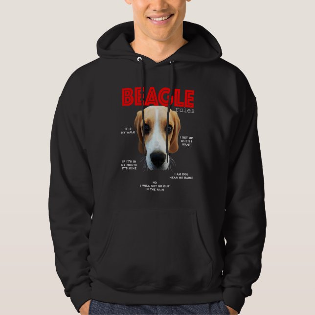 Spaßregeln für den Beagle Hoodie (Vorderseite)