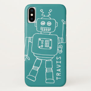 Spaßroboter nannte die aquamarinen u. weißen Case-Mate iPhone hülle