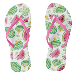 Spaßsommer-Wassermelonemuster drehen Reinfälle u Flip Flops