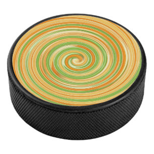 Spaßspirale aus Zitrusfarben Eishockey Puck