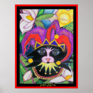 Spaßvogel-Jazz-Katze Poster