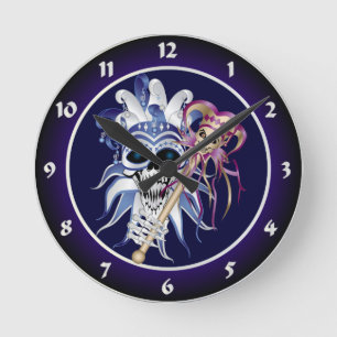 Spaßvogel-Schädel Runde Wanduhr