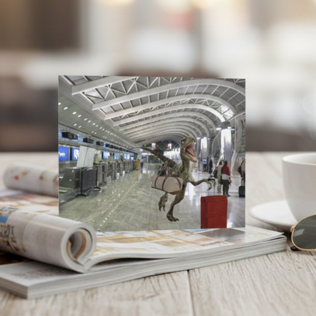 Spät Flugzeug Dinosaur Raptor Funny Postkarte (Von Creator hochgeladen)