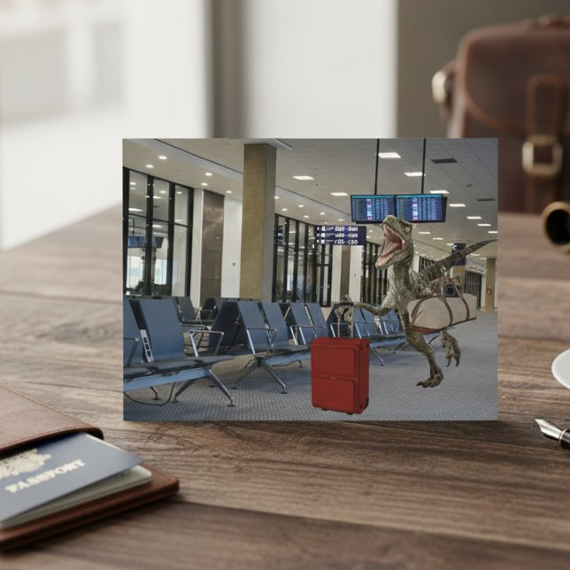 Spät Flugzeug Dinosaur Raptor Funny Postkarte (Von Creator hochgeladen)