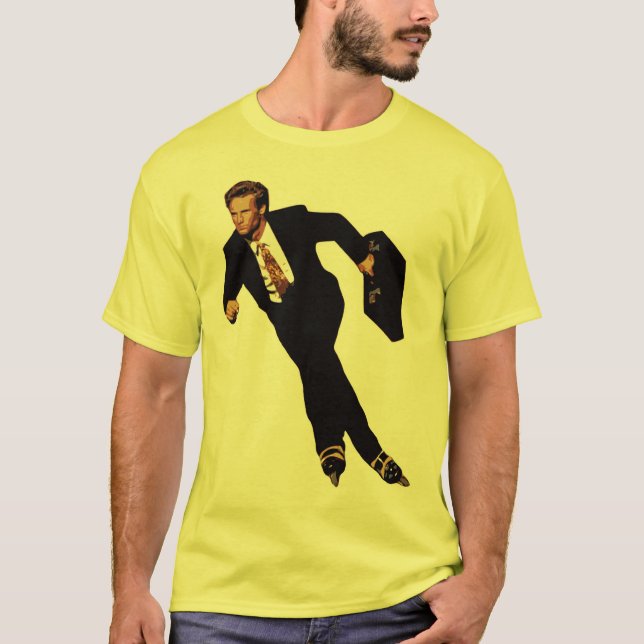 Spät für Geschäftrollerblade-Skater Meme T-Shirt (Vorderseite)