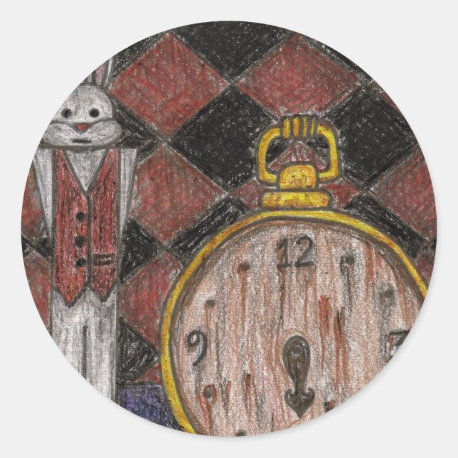 Spät. Spät. Spät. Runder Aufkleber (Vorderseite)