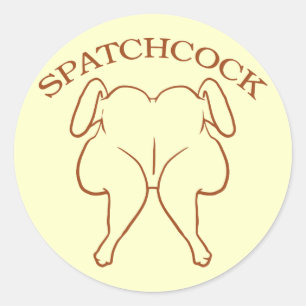 Spatchcock Huhn Runder Aufkleber