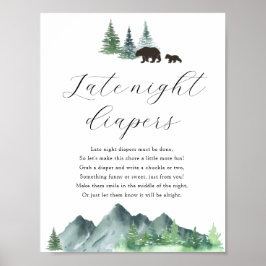 Späte Nacht Diapers Duschspielzeichen Poster